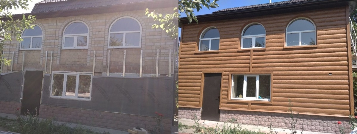 Монтаж блокхауса на дом