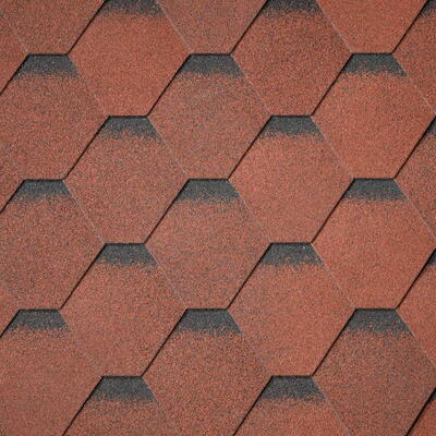 Битумная черепица IKO Superglass Hex Tile Red ultra