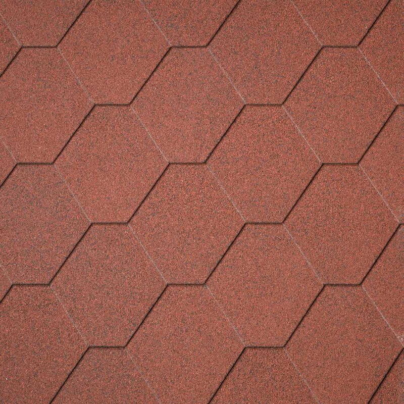 Бітумна черепиця IKO Superglass Hex Tile Red